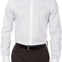 Van Heusen Men's Slim Fit Flex Collar Stretch Solid Dress Shirt (15.5" Neck 34"-35" Sleeve, White)
