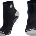 Premium Bamboo Rayon Quarter Crew Socks for Men Moisture Wicking Odor Control Cushioned Sole Breathable Work Socks, Large