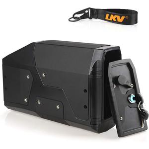 LKV R1200GS Tool Box Motorcycle Left Side Bracket with Stainless Steel Case Replacement for BMW R1250GS LC ADV Adventure F750 F850 Accessories (Black/Black)