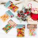Funrous 100 Pcs Christmas Goodie Bags with Toppers Self-Adhesive Magical Christmas Reindeer Treat Bag Snowman Soup Food Candy Cellophane Bags Plastic Xmas Favor for Wrapping Baking Food Winter Gift