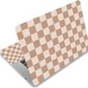 12.1 13 13.3 14 15 15.4 15.6 in Laptop Sticker Skin Decal, Cute Netbook Skins for Notebook PC, Universal Vinyl Laptop Decor Cover, Waterproof Art Protector I Milk Tea Brown Checkered