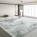 HOMBYS 10x14 ft Modern Area Rug for Living Room Bedroom, Large Abstract Floor Carpet with Non-Slip Backing for Indoor Office Dining Room, Boho Farmhouse Home Deco, Grey, Machine Washable (10 x 14 ft)