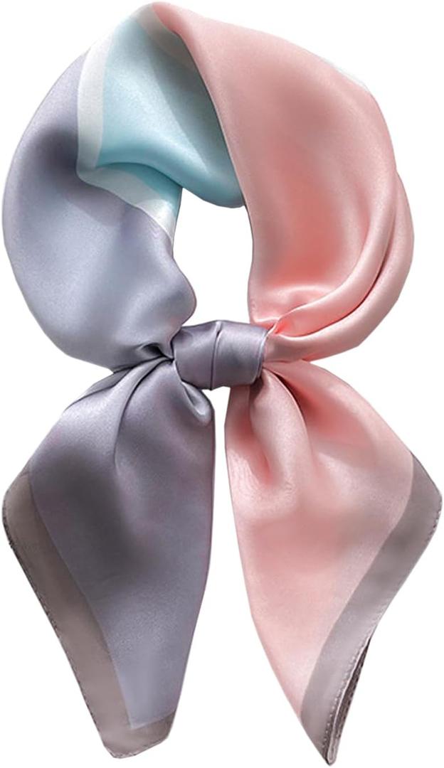 Fashion Hair Scarf for Women Soft Silk Feeling Head Scarves Head Wrap Square Bandanas 27.5 27.5 inches