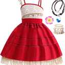 Princess Costume for Girls,Princess Dress for Kids with Accessories,Halloween Costume for Girls Kids Dress Up (5-6 Years)