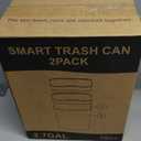 MOPALL 2 Pack Bathroom Trash Can with Lid, 3.6Gal + 2.4Gal Garbage Can with Pop-Up Lid, Small Trash Can Dog Proof, Slim Trash Bin Waste Basket for Toilet, Office, Bedroom, Living Room, Kitchen (White)