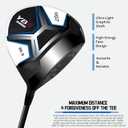 PGM Men's Complete Golf Club Sets - 15 Pieces - 2 Wood (#1,3), 1 Hybrid (#4H), 7 Irons(#5,6,7,8,9,PW,SW), 1 Putter - Golf Stand Bag, Right Handed - Ideal for Beginners