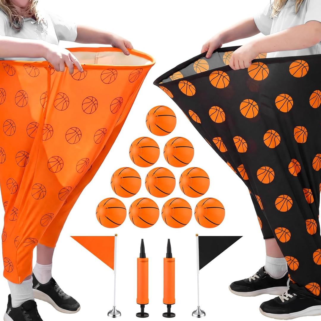Granny Pants Yard Game 31.5 in * 24 in, 2Pcs Granny Pants Outdoor Games with 10 Bouncy Balls 2 Pumps & 2 Flags for Groups Family Gatherings Backyard