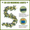 Artgar Eucalyptus Garland with Lights - 6 Ft Greenery Garland - Artificial Silver Dollar Olive Garlands, Spring/Summer Green Garlands for Indoor Outdoor Home Decor Wedding Arches Backdrops Table Decor