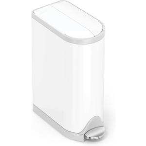 simplehuman Diaper Can with Odorsorb System (Odorsorb Pods and Odorsorb Liners), 18 Liter/ 4.8 Gallon, White Stainless Steel