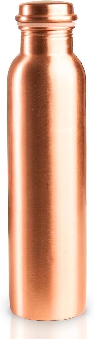Pure Copper Water Bottle – Handcrafted, Ayurvedic Health Benefits, Leak-Proof Design | Easy to carry for Sports, Fitness, Yoga, School (Plain Copper Water Bottle - 1000ml)