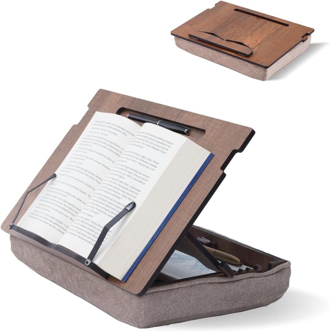 Book Stand for Reading in Bed with Storage  Book Holders for Reading Hands Free, Bed Book Holder and Book Display Stand, Perfect Book Stands for Reading, Study, Bed or Desk Use