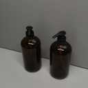 32 Ounce Glass Pump Dispenser Bottle, Large Amber Container with Pump for Shower and Bath Shampoo Soap Conditioner Lotion - 1 Liter Shower Bottles- by Kitchentoolz