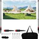 Outdoor Banner Stand 6.5 ft,Portable Adjustable-Length Banner Holder Set with Spherical Elastic Rope Backdrop Frame, Retractable Banner Stand for Wedding, Birthday Party, Commercial Advertisement