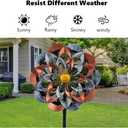VEWOGARDEN 360 Outdoor Metal Wind Spinners Kinetic Wind Sculptures & Spinners for Yard Garden Lawn Patio Decorations, Gray & Bronze