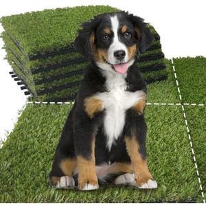 Qingbei Rina Artificial Grass Turf Tiles Interlocking 9 Pack, 12"x12" Outdoor Square Fake Grass Mat for Balcony Patio Deck Flooring, Pets Dog Pee Pad