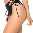 RELLECIGA Women's High Cut Bikini Bottom (Black, M)