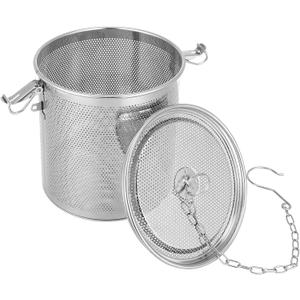 Seasoning Strainer, Extra Large Spice Infuser for Cooking Soup, 5.9" Stainless Steel Mesh Tea Ball Strainer with Long Chain, Fine Seasoning Filter Basket for Brine, Herbs, Stews & Bulk Loose Leaf