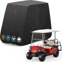Comnova Golf Cart Cover 4 Passenger - 600D Waterproof Golf Carts Enclosure with Zipper, Windproof & UV Resistant, Outdoor Golf Cart Cover Universal Fit EZGO, Club Car, Yamaha up to 112"L x 48"W x 66"H