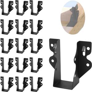 16 Pcs 2x4 Joist Hanger, Black Powder-Coated for Rafter Hurricane Ties Joist Hangers, Tie Brackets for Floor Deck and Ceiling Trusses
