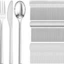 DaYammi 150 Pcs Silver Plastic Silverware, Silver Disposable Cutlery Heavy Duty Disposable Silverware Include: 50 Plastic Forks, 50 plastic Spoons and 50 Knives for Party Wedding