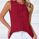 PRETTYGARDEN Sweater Vest Tops for Women 2026 Lightweight Summer Cardigan Sleeveless Button Up Knit Casual Spring Clothes (M)