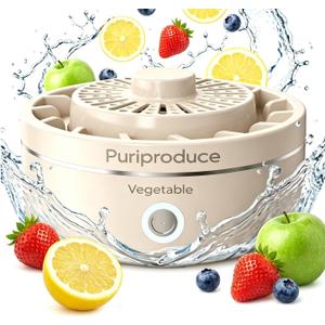 Cleaner, Portable Food Cleaner for Removing Surface Impurities, Wax & Grime, 10-Minute Automatic Cleaning, IPX7 Waterproof. Applicable to Fruits, Meat, Veggies and Grains.