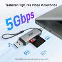 acer SD Card Reader USB C, Dual Slots USB 3.0 Type C to Micro SD Card Adapter, Memory Card Reader for MicroSD, SDHC, SDXC, Compatible with Laptop, PC, iPhone16/15, MacBook Pro/Air, iPad Pro, Android