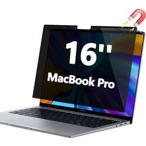 Magnetic Privacy Screen for MacBook Pro 16 Inch (2021-2026, M1, M2, M3, M4, M5, Pro, Max), 16in Removable Anti Glare Blue Light Filter for Mac Pro 16.2" Privacy Protector