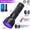 Vansky UV Flashlight Black Light, 51 LED Blacklight Pet Urine Detector for Dog/Cat Urine, Dry Stains, Bed Bug, Resin Curing, Scorpions Finder