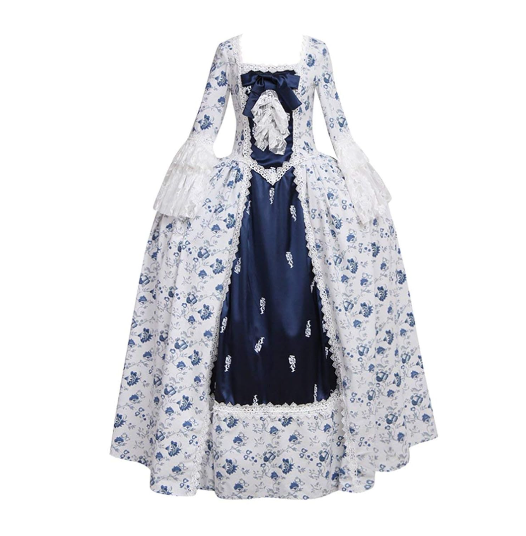 1791's lady Women's Victorian Rococo Dress Inspiration Maiden Costume, Size S