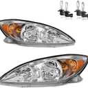 Headlights W/Bulbs for 2002 2003 2004 Toyota Camry (LE/XLE) Halogen Headlamp Replacement Driver & Passenger Side