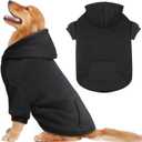 Dog Sweaters for Large Dogs Dog Hoodie Fleece Sweater Soft Clothes Sweatshirt with Pocket Hoodie for L Dogs(Black&XXL)