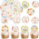 56 Pcs Easter Edible Cupcake Toppers with Bunny Egg Decorations for Birthday, Rabbit Theme Party and Baby Shower Party (Style 3), BBD: 01/19/2028