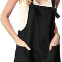 Women's Jumpsuits Summer Comfortable Rompers Casual Suspender Shorts Solid Color Knot Overalls Pants with Pockets, Size: M