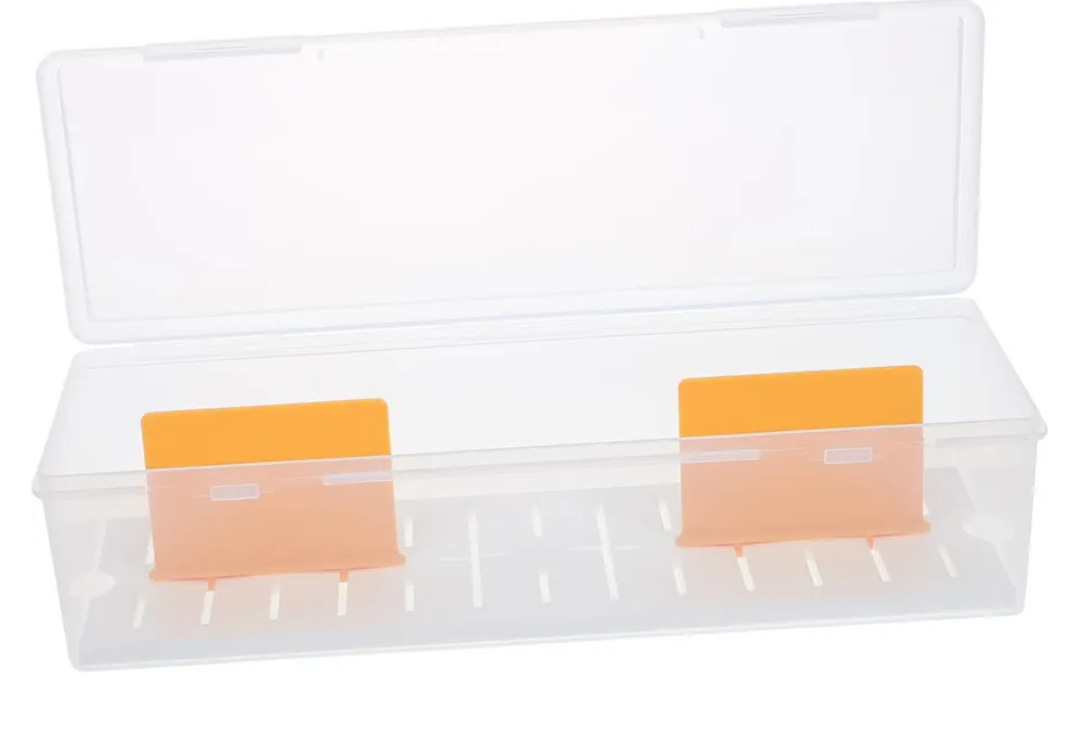 BESPORTBLE Transparent Card Storage Box with Dividers for Trading and Organizer Case with Lid Clear Design for Easy Identification and Travel-friendly Use 2 pack