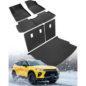 BAMACAR Floor Mats Backrest Cargo Liner for Chevy Blazer 2019-2025 Gas Only (Not EV Not Trailblazer) Car Accessories, All Weather Rubber Carpet for Chevrolet Base/L/LS/LT 2024 2023 2022 2021 2020