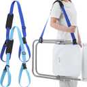 Sanwuta 2 Pcs Adjustable Beach Chair Carry Strap Camping Chair Straps for Shoulder Folding Beaches Backpacking Foldable Bikes (Dark Blue,light Blue)