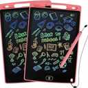 2 Packs Drawing Pads for Kids 3 4 5 6 Years Old 8.5 Inch Colorful Lines Doodle Scribble Boards Educational Toys for Boys Girls Road Trip EssentialsTravel Game Toys Pink