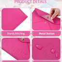 Vegan Leather Mahjong Card Sleeve Holder, Fits Most Mahjong Cards, Line Readers & Shuffler Cards, Gift Box Included, Perfect Mah jong Gift & Accessories for Men Women (HOT PINK, 8.6 * 6.3 IN)