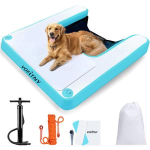 VOFiTNY Inflatable Floating Dog Docks Water Ramp Protable Pup Floats Ladder for Pool Lake