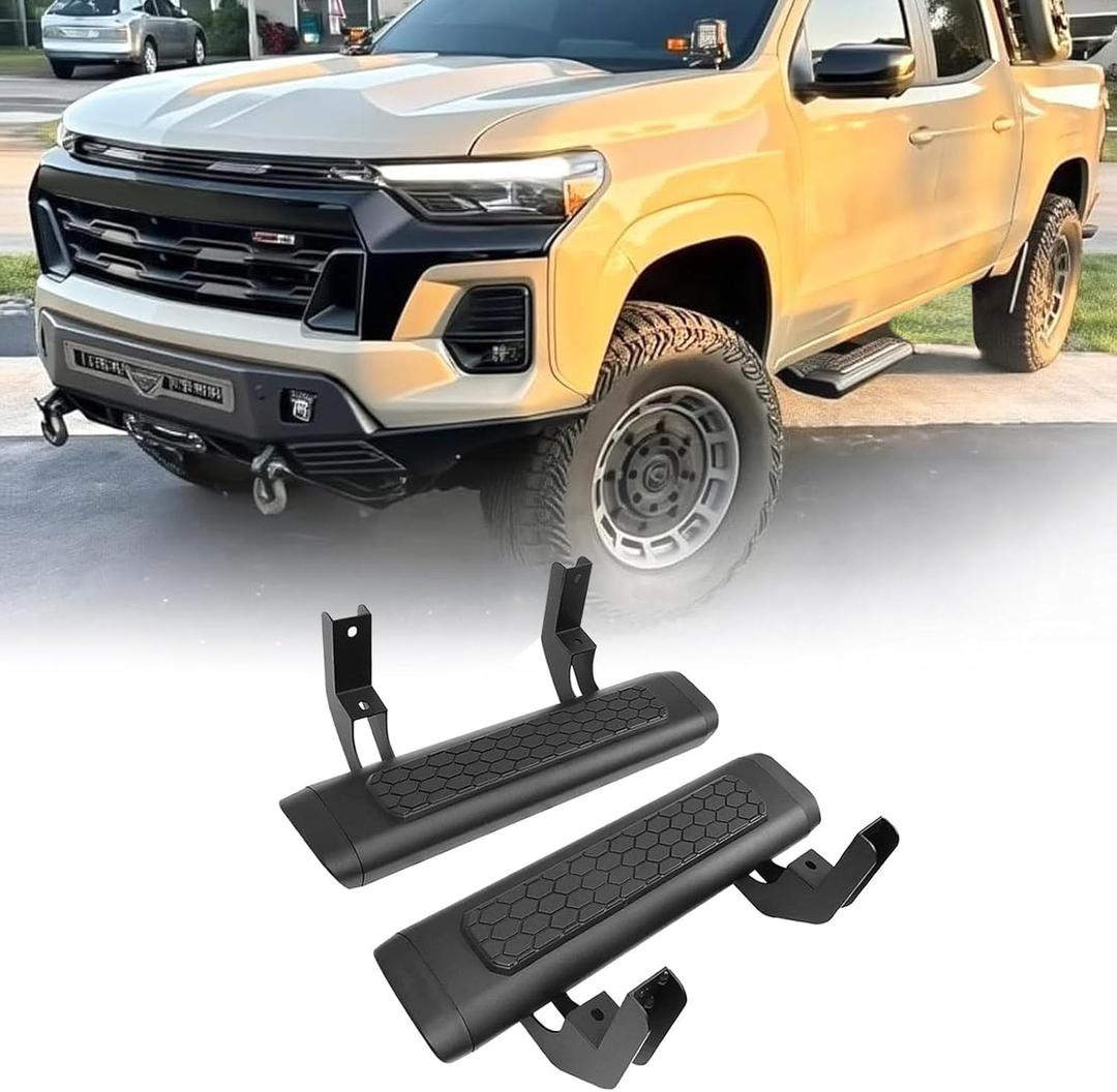 2PC EZ Side Steps Fit for 2019-2025 2026 Chevy Silverado & GMC Sierra 1500 2020-2025 2026 2500 HD 3500 HD Double Cab Regular Cab Crew Cab Front Door Running Boards