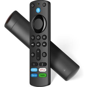 Replacement Voice Remote Control fit for Smart TVs (Stick/4K/4K Max), TV Cube, Stick HD/Lite, Smart TV 3rd Gen, and fit for All Insignia-Toshiba-Pioneer-Omni QLED Series, Not for Roku TVs