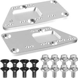for LS Swap Motor Mounts Adapter Plates for SBC Vehicle to LS Engine LS1 LS2 LS3 LS6 LQ4 LQ9 L33 L92 L99 LR4, for LS Conversion Swap Bracket Adjustable Universal (Silver)