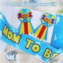 Boy Story Mom to Be Sash Baby Shower Decorations, It's a Boy Stroy Mommy to Be Sash Dad Corsage Set for Pregnant Mommy Dress Gift