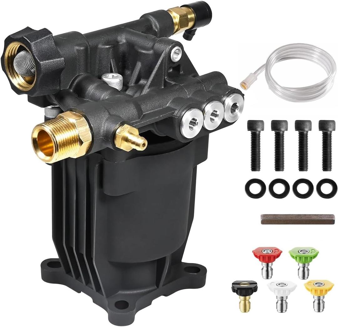 YAMATIC Pressure Washer Pump 3/4" Shaft Horizontal Power Washer Pump Max 3200 PSI 2.5 GPM Replacement Pump Compatible with Simpson 90028, 90029,MSH3125,520006, Honda GC190 GC160,AR rmv 2.5g30