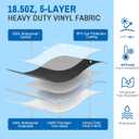 RV Awning Fabric Replacement, Camper Awning 18.5 oz Heavy Duty Waterproof Vinyl Universal RV Awning Fabric for All Brands Camper, Trailer, Motorhome Awnings ,Black Fade 11'2''