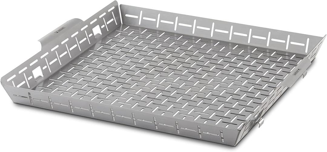 Weber Crafted Roasting Basket  StainlessSteel Grill Basket for Even Roasting of Small & Delicate Foods, Designed for Weber Crafted Outdoor Kitchen System