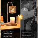 Candle Warmer Lamp Electric Timer: Dimmable Candles Warming Lamps - Height Adjustable Burner Jar - No Flame Scented Melts Wax - All Candle Jars Home Decor Table Light (Ambergold)