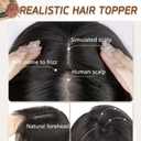 Rich Choices Hair Toppers for Women Real Human Hair 100% Human Remy Toppers NO Bangs for Women with Thinning on Top Clip in Hairpiece 4"x4.7"Lace Base 12 Inch #4 Medium Brown