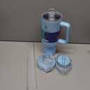 40 oz Tumbler with Handle and Straw or Convert to 40 oz Insulated Water Bottle Fits in Cup Holder. Stainless Steel Metal Water Flask with 2 Lids for Travel,Camping,Gym Sports Coffee Mug Thermal Cup (Blue Haze)